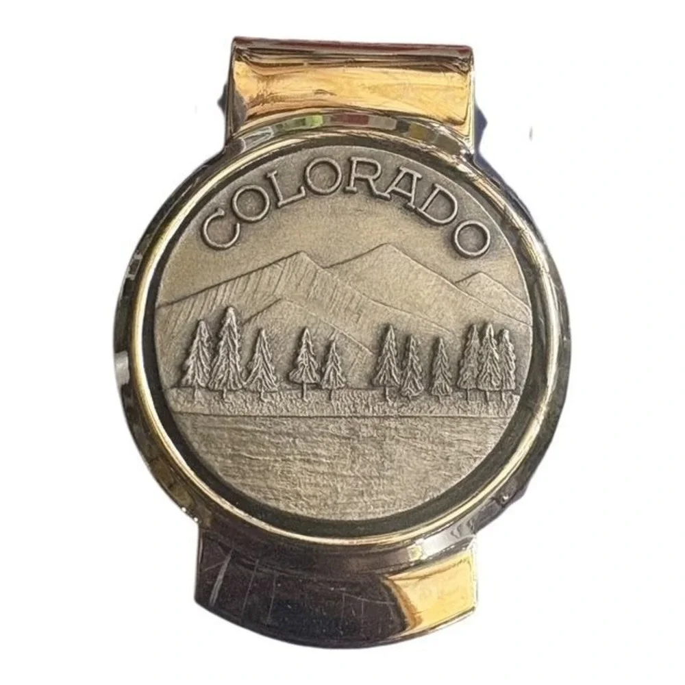 FORT Collectable Colorado Souvenir Money Clip Silver Tone Metal
